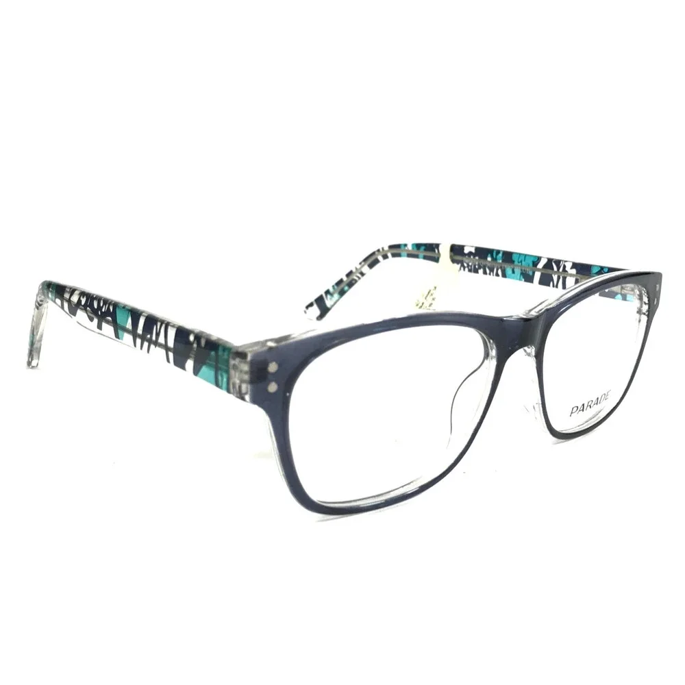 Parade Eyeglasses Frames Q-Series 1807 BLUE Clear Square Full Rim 52-17-150